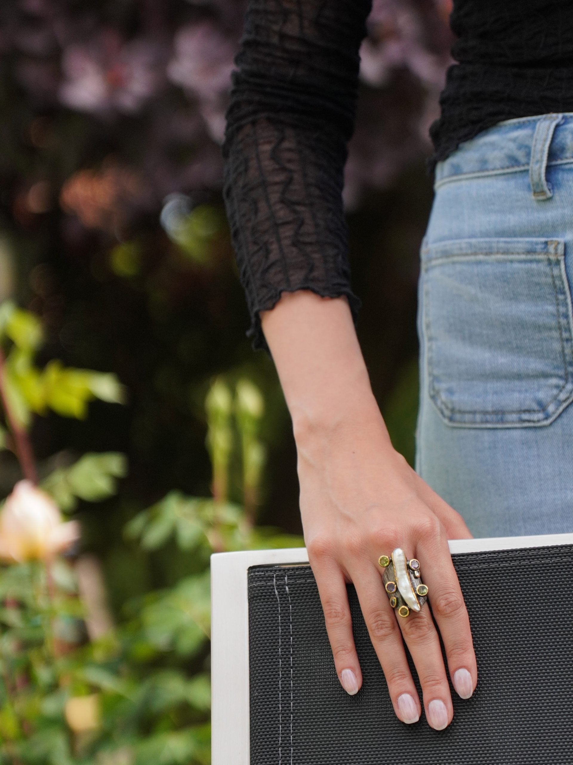 Statement silver ring