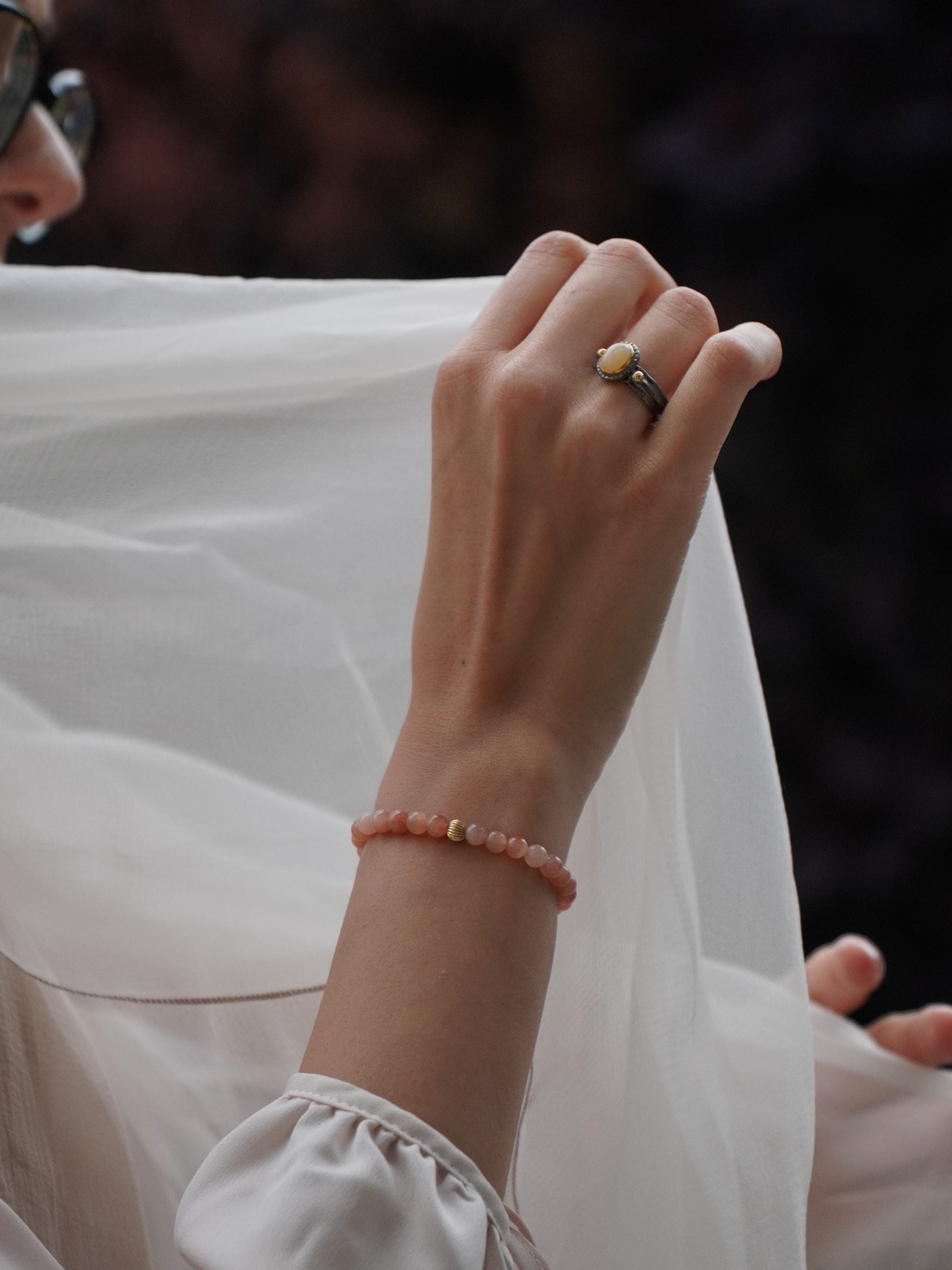 Peach Moonstone Bracelet